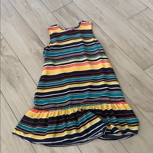 Halogen multi-colored sleeveless dress w/ ruffles